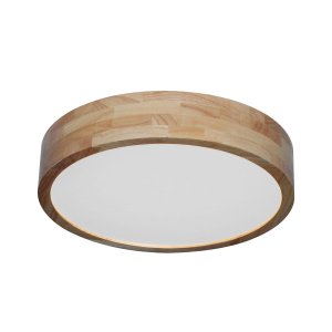 NORTON drewniana plafoniera okrągła LED 24W CCT PLF-73827-3KS4KS65K-WO