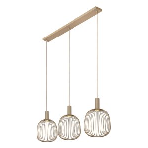 ESTEREL lampa wisząca druciana beżowa taupe 3xGU10 MR11 LUCIDE 21446/03/41
