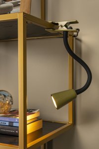 JASPER lampa biurkowa zielona oliwkowa na klips 1xGU10 regulowana LUCIDE 65206/11/33