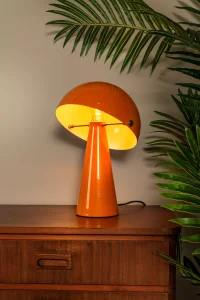 BARONE rustykalna lampa stołowa pomarańczowa ze złotymi dodatkami i ściemniaczem fi 23cm 1xE27 65502/33/53