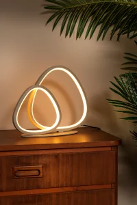 SAMLING nowoczesna beżowa lampa stołowa LED 16W DIM CCT LUCIDE 78502/14/41