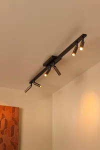 KEONI biała lampa sufitowa 119cm czarna spoty kawowe 6xG9 LUCIDE 09943/06/97