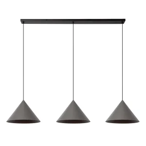 SPITZE lampa wisząca ciemnoszara stożki 3xE27 LUCIDE 21440/03/36