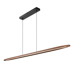 LANGHOLT owalna drewniana lampa wisząca LED 28W CCT DIM wykończenie czarne LUCIDE 01402/28/72