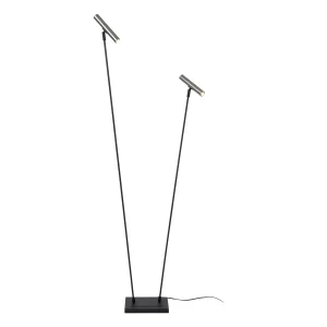 DUARTE czarna lampa podłogowa regulowana z reflektorkami stalowymi 2xG9 LUCIDE 03751/02/15