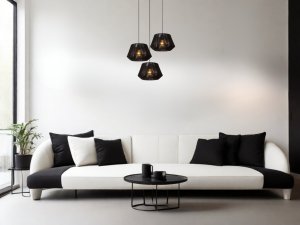 JESSICA lampa wisząca 3xE27 abażury plecione czarne 30cm LUCIDE 10421/13/30