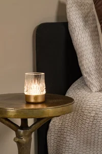 LILI lampa stołowa przenośna złoty mat z akrylowym kloszem LED 3W DIM zestaw 3szt ładowanie USB LUCIDE 46520/03/02