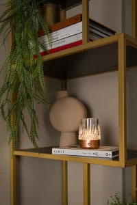 LILI lampa stołowa przenośna miedziana z akrylowym kloszem LED 3W DIM zestaw 3szt ładowanie USB LUCIDE 46520/03/17