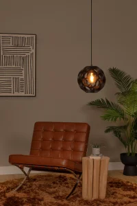 HANNELORE lampa wisząca czarna 1xE27 klosz z pierścieni 30cm LUCIDE 10423/30/30