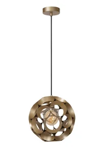 HANNELORE lampa wisząca złoty mat 1xE27 klosz z pierścieni 30cm LUCIDE 10423/30/02