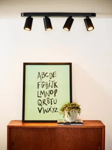 XYRUS LED 4x5W 3000K DIM spot czarny żarówka LED GU10 ściemnialna w komplecie LUCIDE  23954/21/30