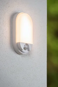 HUPS kinkiet elewacyjny owalny biały IP54 LED 10W 3000K z czujnikiem ruchu LUCIDE 22864/10/31