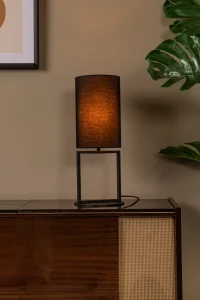 HERMAN lampa stołowa czarna 1xE27 abażur czarny LUCIDE 30562/81/30