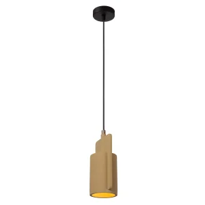 NINJA lampa wisząca betonowa żółta 1xE27 wykończenie czarne LUCIDE 44415/13/34