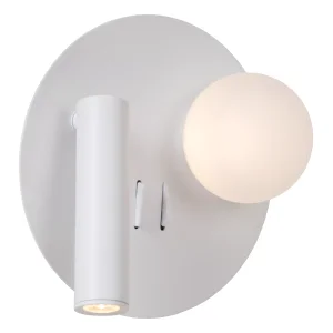 MATIZ kinkiet biały LED 2x3,5W 2700K z ładowarką USB-C LUCIDE 77286/02/31