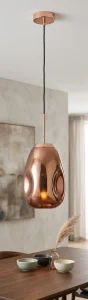 CARMEN LE41952 Nowoczesna lampa wisząca miedziana o organicznym kształcie z metalową oprawą