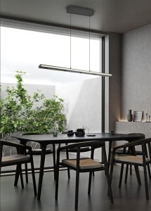 GRAHAM lampa wisząca liniowa LED 7x4,5W + 10W CCT DIM czarna TRIO 353010132