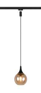 DUOLINE LUMINA lampa wisząca czarna klosz rdzawe szkło 1xE14 do szyn 2-fazowych TRIO 73700113