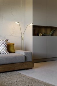 MONZA lampa stojąca złoty mat LED 2x12W CCT ściemnianie dotykowe TRIO 423310208