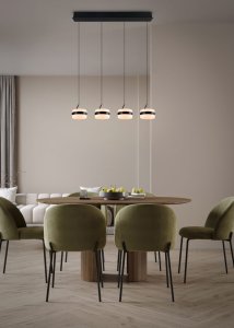 DIOS lampa wisząca nad stół czarny mat LED 4x8W CCT Switch Dimmer TRIO 331410432