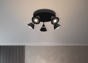 ROMEO lampa sufitowa czarny mat LED 5x7W CCT regulowana TRIO 637010532