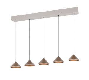 LAGUNA lampa wisząca kawowe stożki LED 5x5W CCT TRIO 336210565