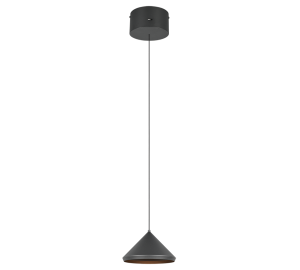 LAGUNA lampa wisząca czarny stożek LED 5W CCT TRIO 336210132