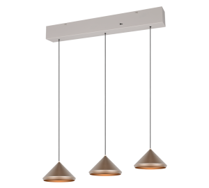 LAGUNA lampa wisząca kawowe stożki LED 3x5W CCT TRIO 336210365