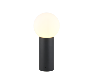 MURES lampa zewnętrzna stojąca 40cm antracyt klosz biała kula IP44 1xE27 TRIO 569860142