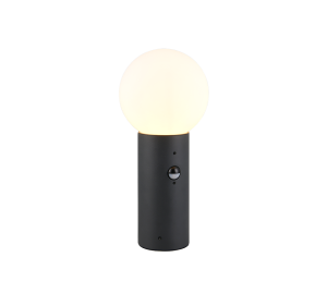 MURES lampa zewnętrzna stojąca z czujnikiem 40cm antracyt klosz biała kula IP44 1xE27 TRIO 569869142