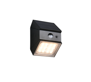 TALCA lampa ścienna solar LED 2,5W CCT  z czujnikiem czarna regulowana IP65 R25119632