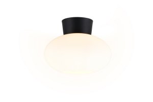 SIDERA lampa sufitowa czarna klosz białe szkło 1xE27 R66831001