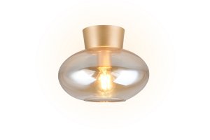 SIDERA lampa sufitowa złota klosz szkło bursztynowe 1xE27 R66831013