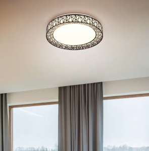 CLUSTER lampa sufitowa z czarnym ażurem LED 40W CCT DIM + pilot R67321102