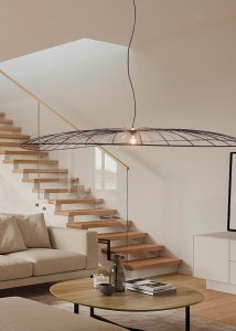 LAURIS lampa wisząca fi 200cm druciana czarno-złota 1xE27 R36791932