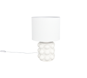KATE lampa stołowa biała abażur fi 30cm podstawa ceramiczna 1xE27 R56481901