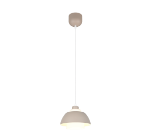 TILOS lampa wisząca metalowa fi 23cm ciepły szary z białym kloszem 1xE27 R36501043