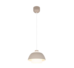 TILOS lampa wisząca metalowa fi 30cm ciepły szary z białym kloszem 1xE27 R36501943