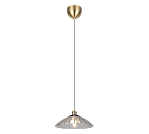 ELUNA lampa wisząca retro patynowa klosz szkło przeźroczyste 1xE27 R36521004