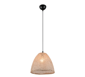 KIBITO lampa wisząca boho klosz tkanina plecionka 1xE27 R36731036