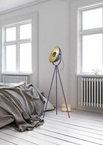 CHEWY lampa podłogowa czarno-złota 1xE27 światło odbite R40181032