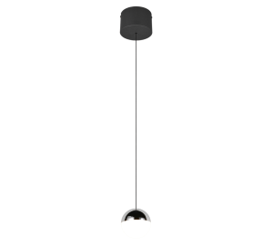 SENTA lampa wisząca czarna klosz biały z chromem LED 5W 4000K R33551106