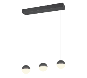 SENTA lampa wisząca czarna klosze białe z czarnym LED 3x5W 3000K R33553142