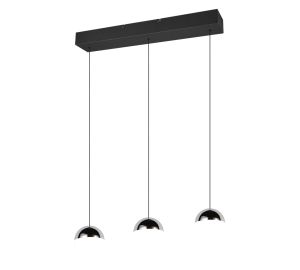 SENTA lampa wisząca czarna klosze białe z chromem LED 3x5W 4000K R33553106