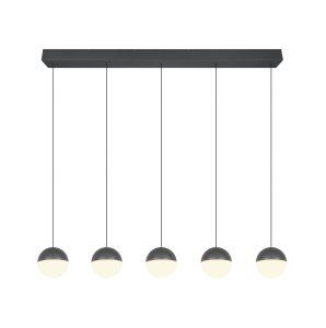 SENTA lampa wisząca czarna klosze białe z czarnym LED 5x5W 3000K R33555142