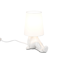 HUMA lampa stołowa biała podstawa ceramiczna sylwetka człowieka 1xE14 R56531001 