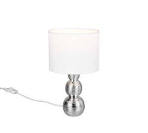 LOVA lampa stołowa podstawa srebrne kule abażur biały E27 R56541089
