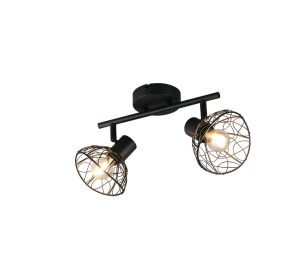 YAKO lampa ścienna sufitowa czarna ażurowe druciane abażury 2xE14 R86702032