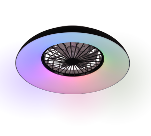 SVAERHOLT czarna lampa sufitowa wentylator LED 34W CCT+RGB DIM + pilot R69302102