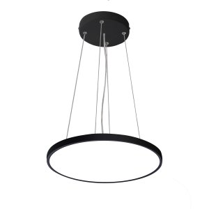 ALATA lampa wisząca płaski panel fi 30cm czarna otoczka LED 24W CCT PND-72836-300R-24W-BL